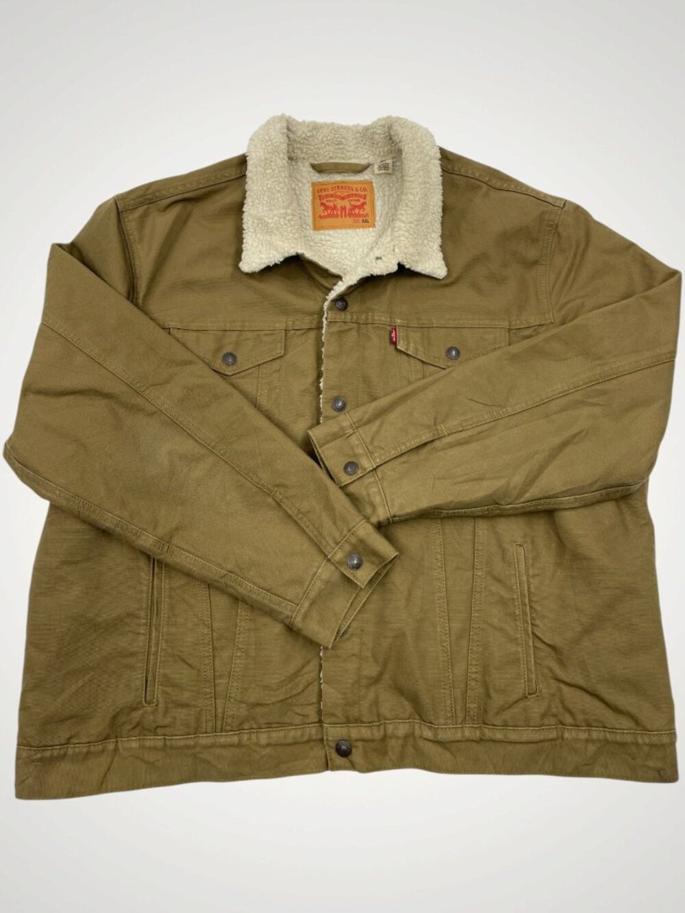 Levi’s Canvas Type 3 Sherpa Trucker Jean Jacket Cougar Brown Workwear Men’s 2XL